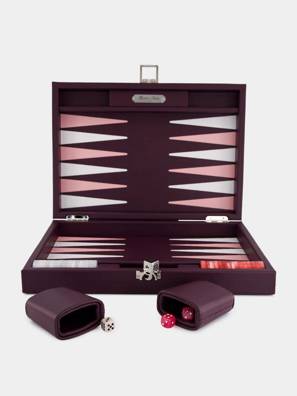Aubergine Medium Baptiste Backgammon Set