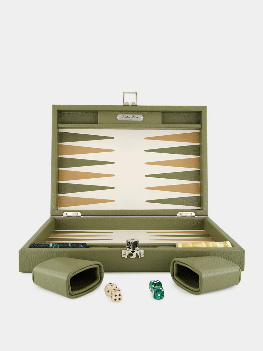 Backgammon Baptiste Medium Leather Amande