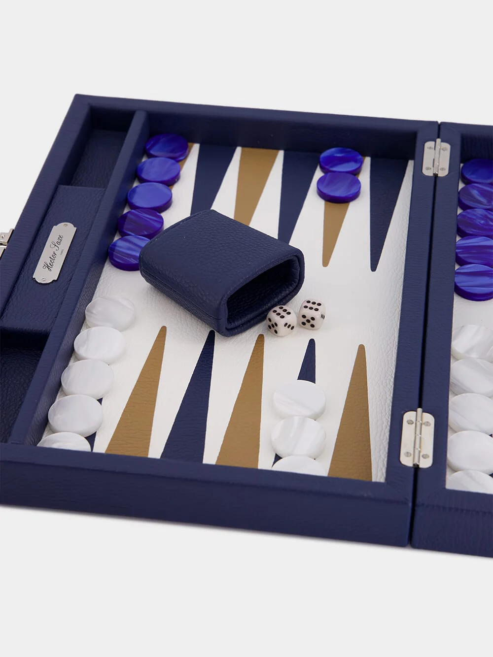 Bleu de France Medium Baptiste Backgammon Set - Image 3