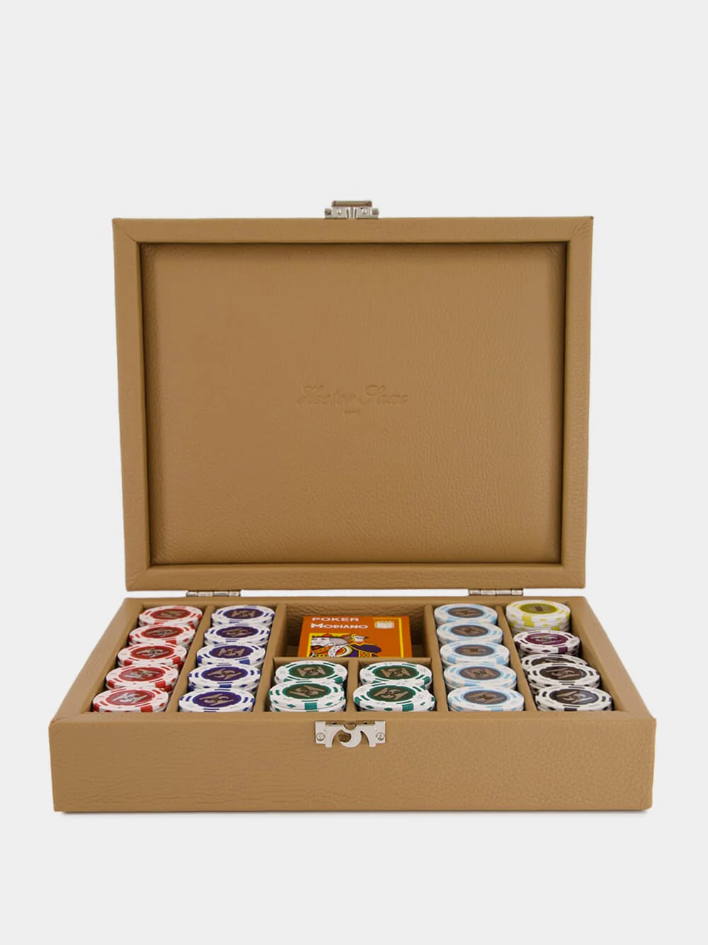 Cognac Leather Poker Set