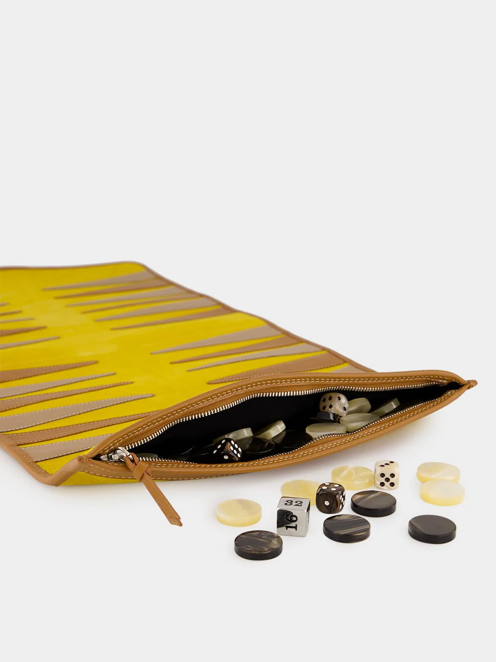 Victor Mustard Velvet Travel Backgammon - Image 3