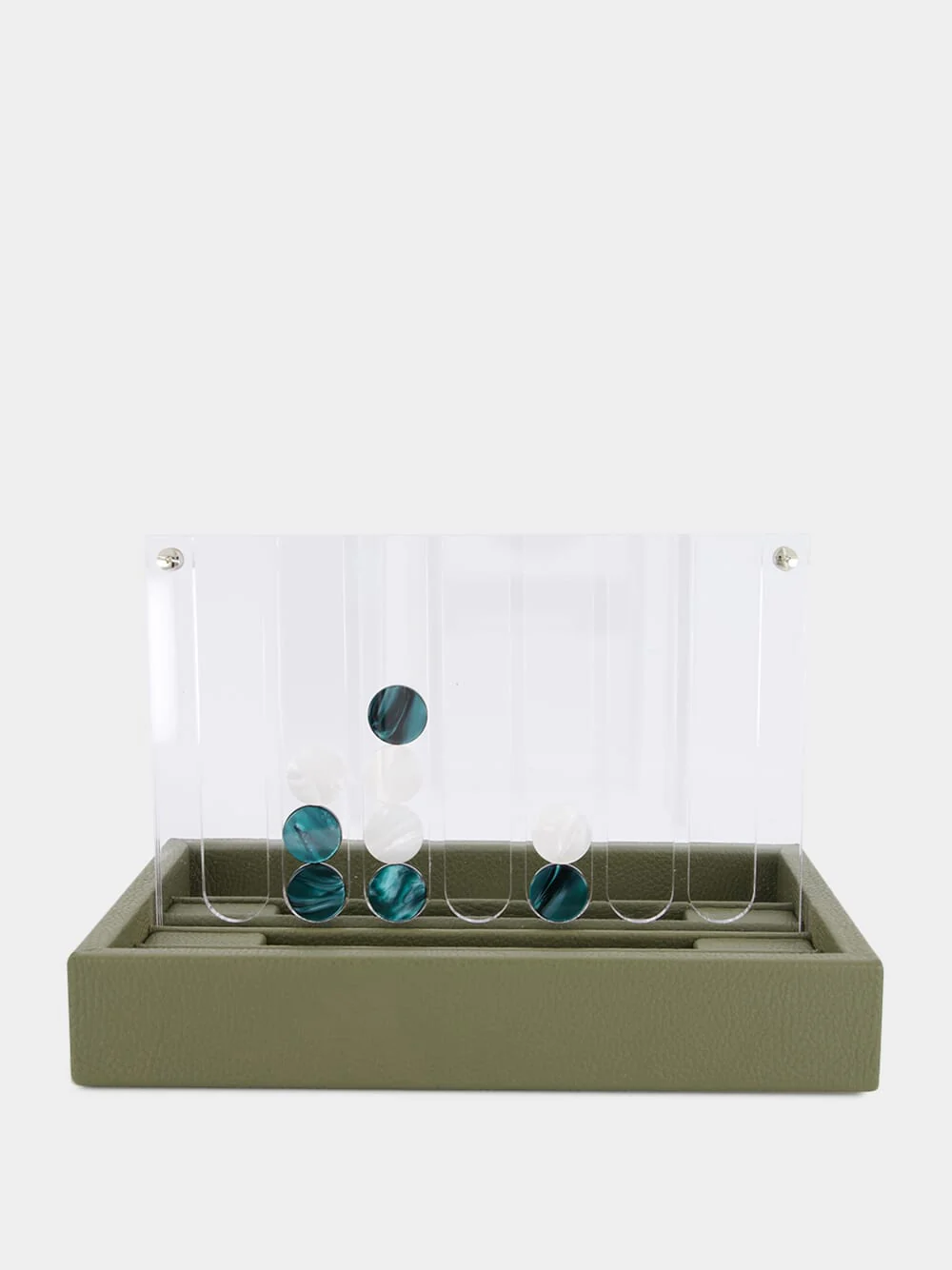 Khaki Clair Leather Connect 4 Game - Image 2