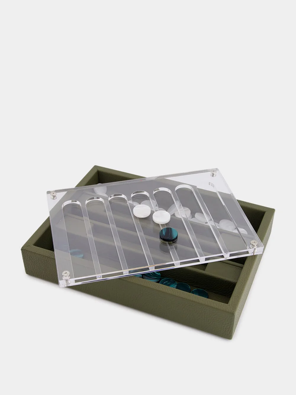 Khaki Clair Leather Connect 4 Game - Image 3