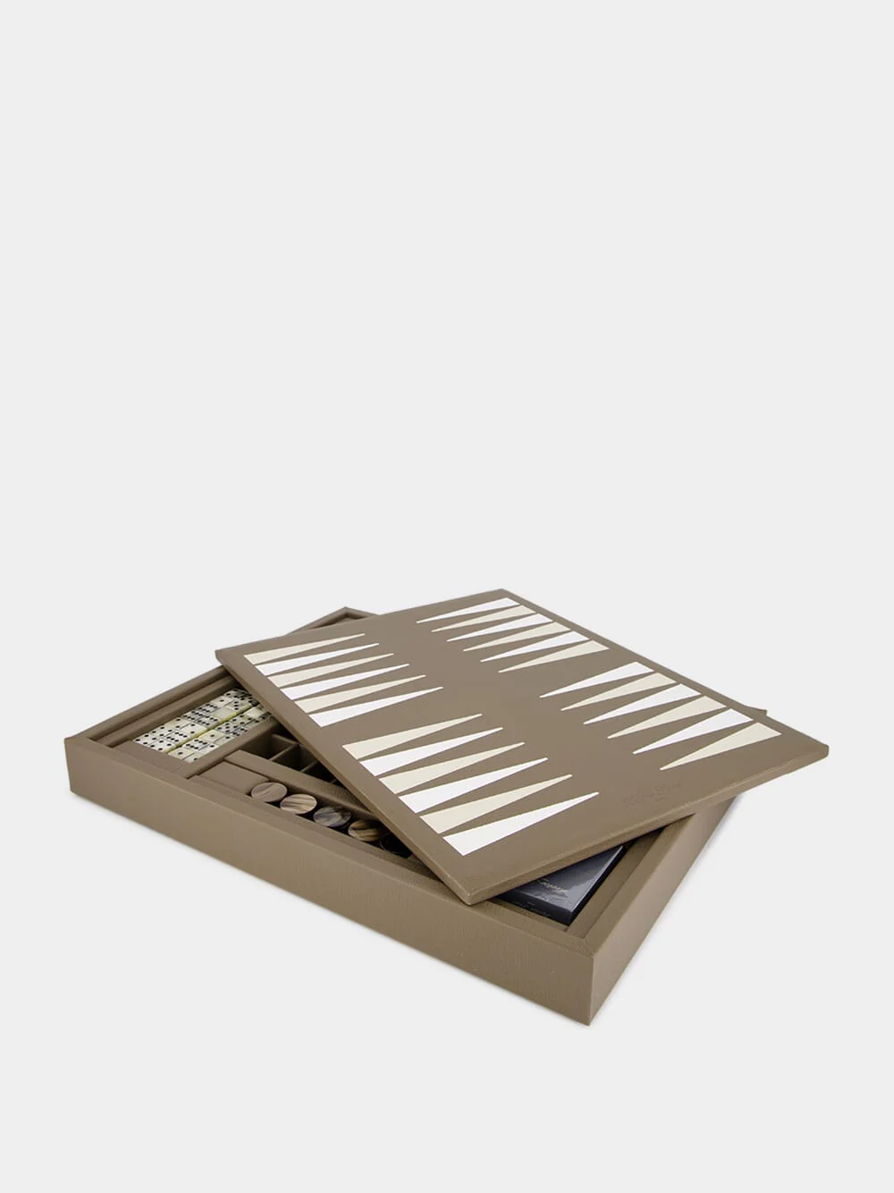 Taupe Leather Multi-Game Box