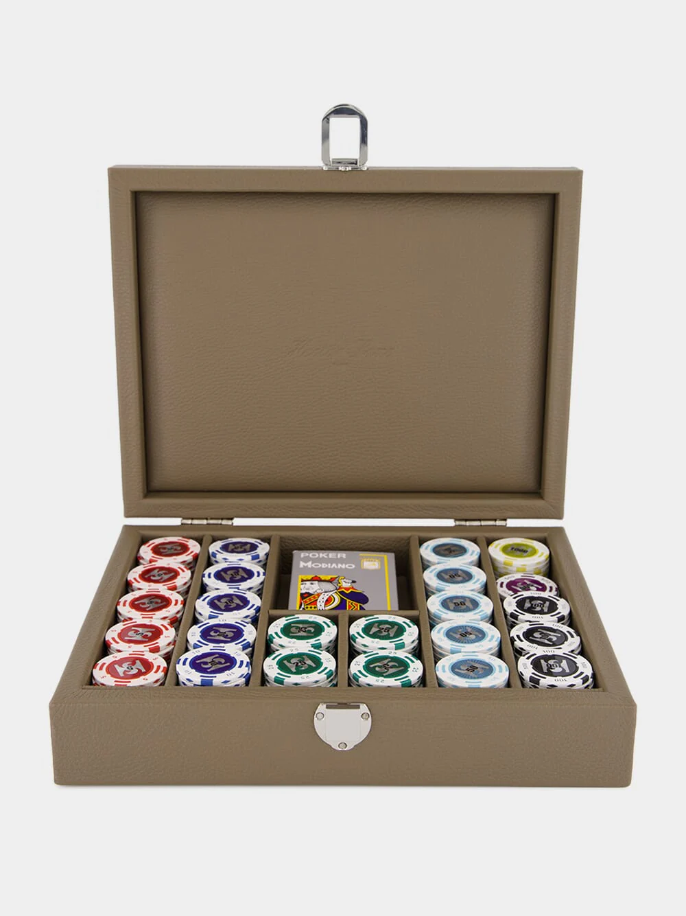 Taupe Leather Poker Set