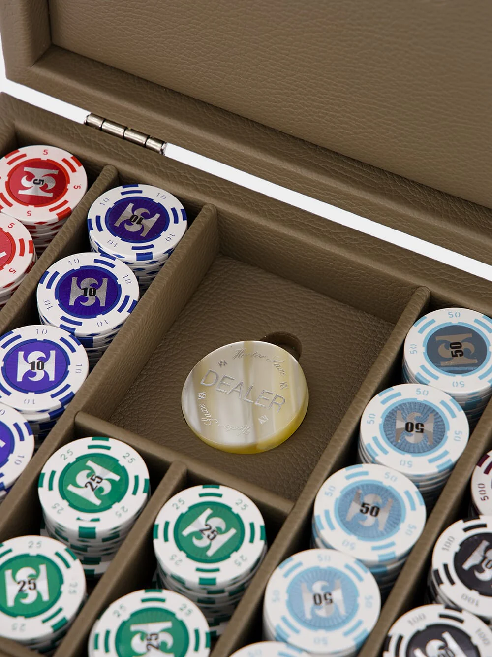 Taupe Leather Poker Set - Image 5