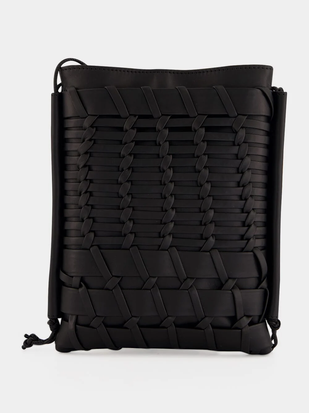 Black Trena Flat Square Crossbody Bag