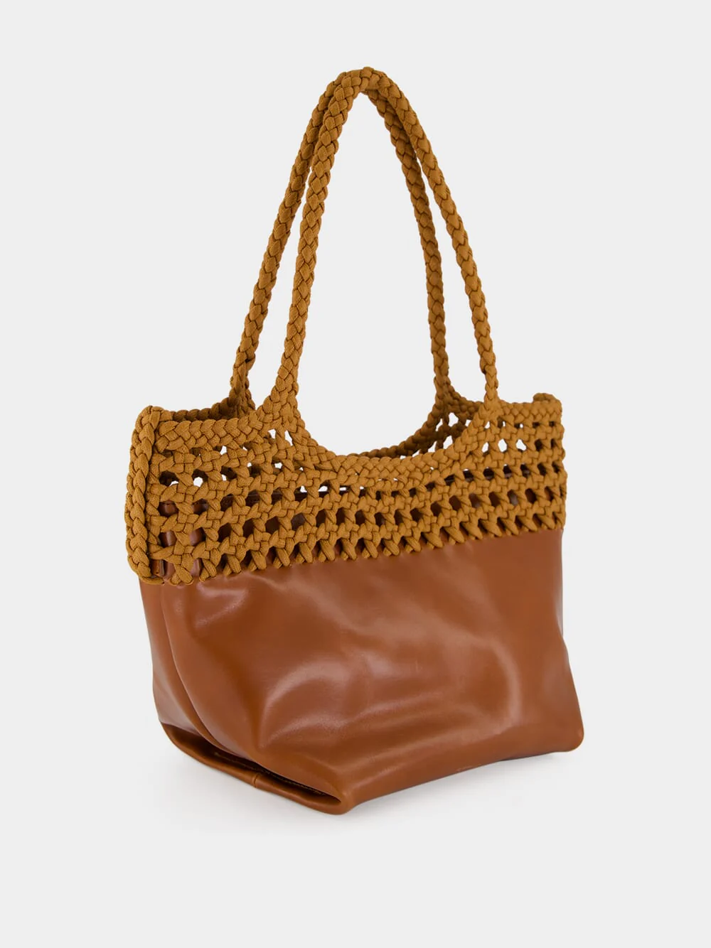 Tan Elma Braided Leather Shoulder Bag - Image 2
