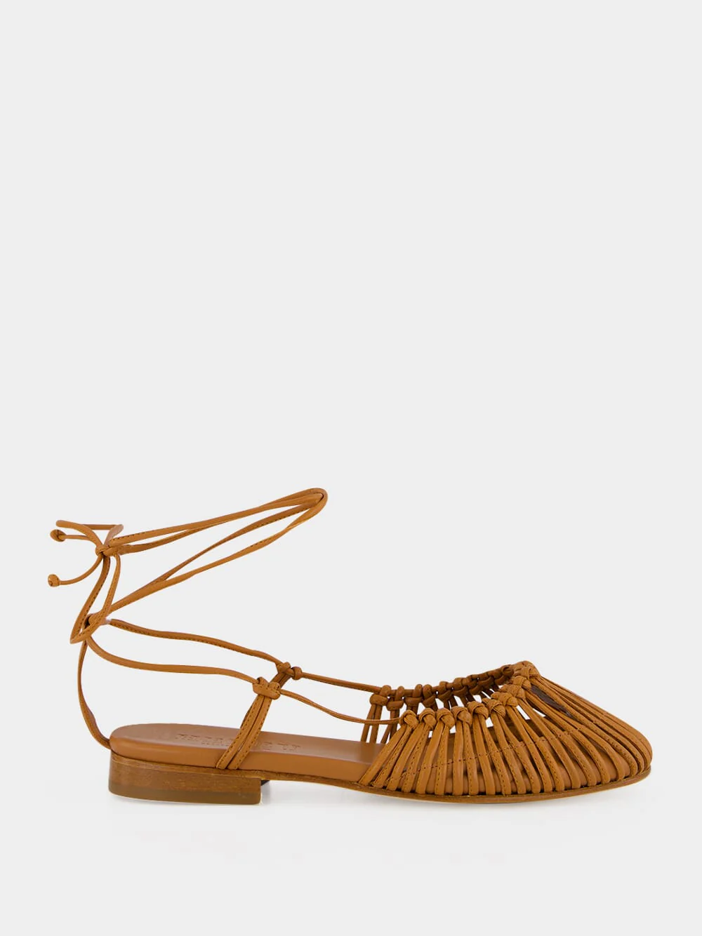 Tan Mantera Round-Toe Knotted Sandal