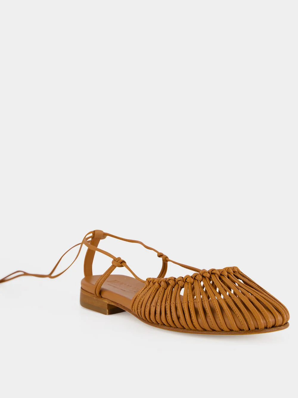 Tan Mantera Round-Toe Knotted Sandal - Image 3