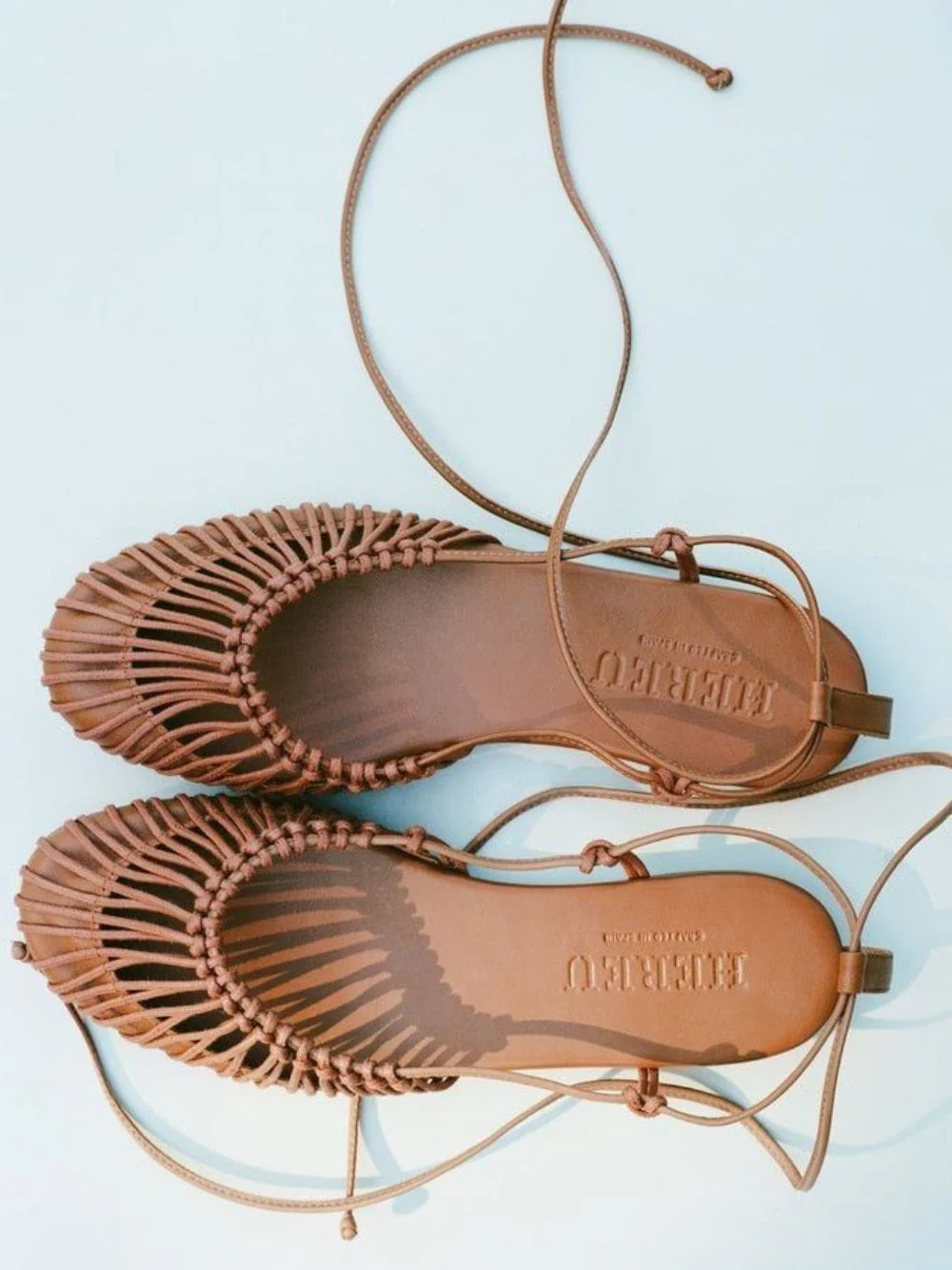 Tan Mantera Round-Toe Knotted Sandal - Image 4