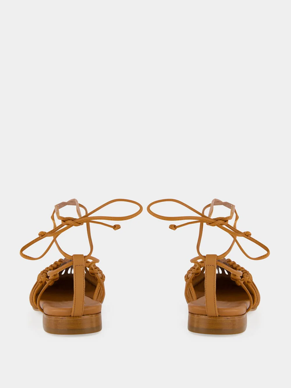 Tan Mantera Round-Toe Knotted Sandal - Image 6