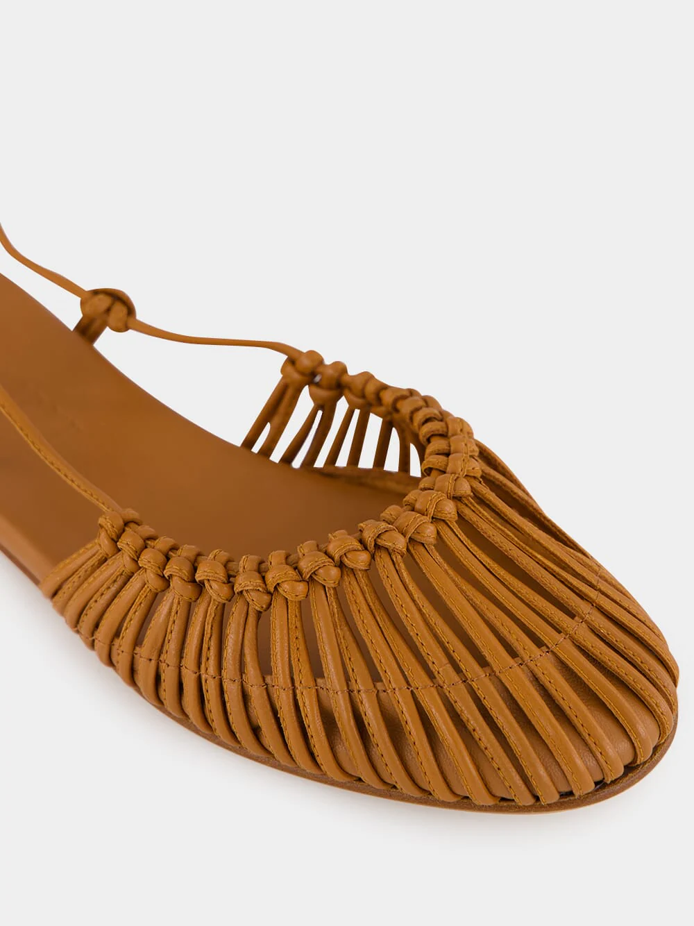 Tan Mantera Round-Toe Knotted Sandal - Image 7