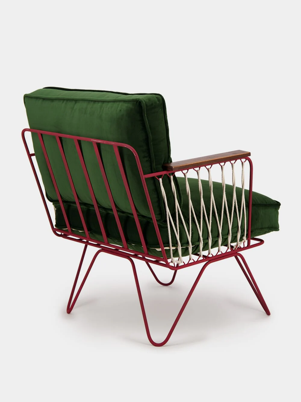 Emerald Velvet Croisette Armchair - Image 3