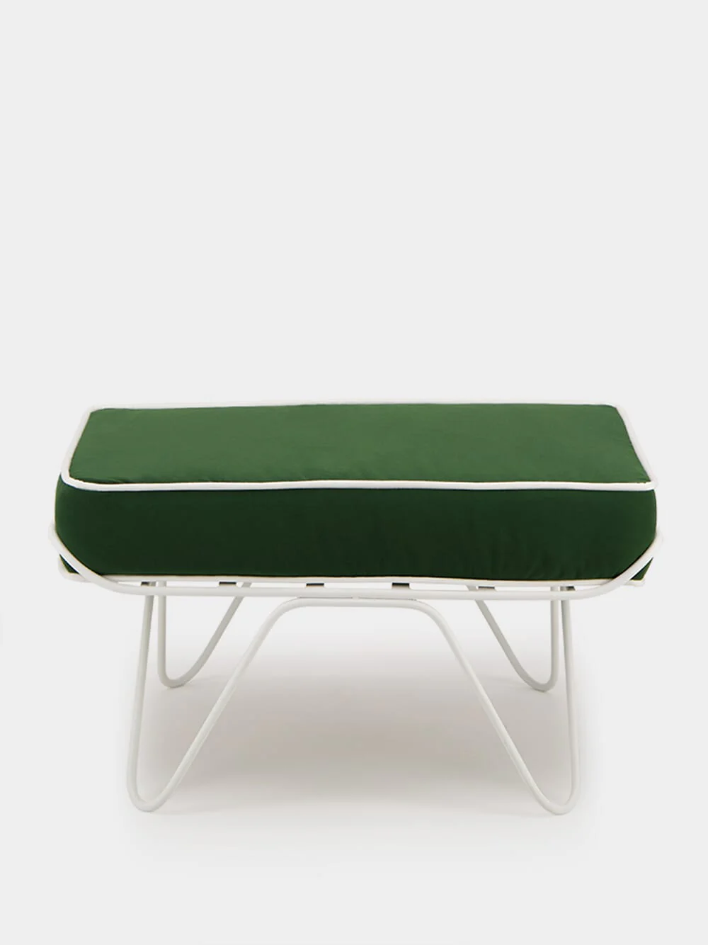 Forest Green Croisette Outdoor Ottoman