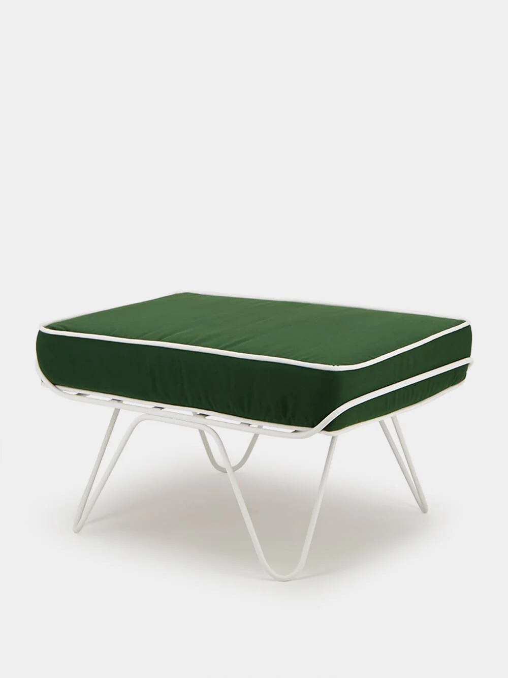 Forest Green Croisette Outdoor Ottoman - Image 2