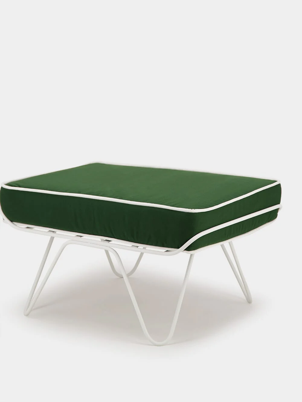 Forest Green Croisette Outdoor Ottoman - Image 3