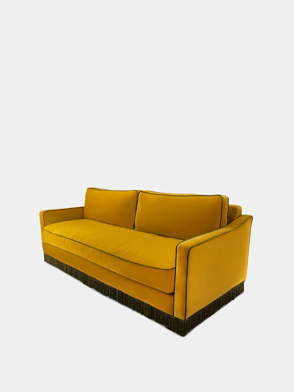 Afonso Yellow and Green Velvet Sofa - Image 2