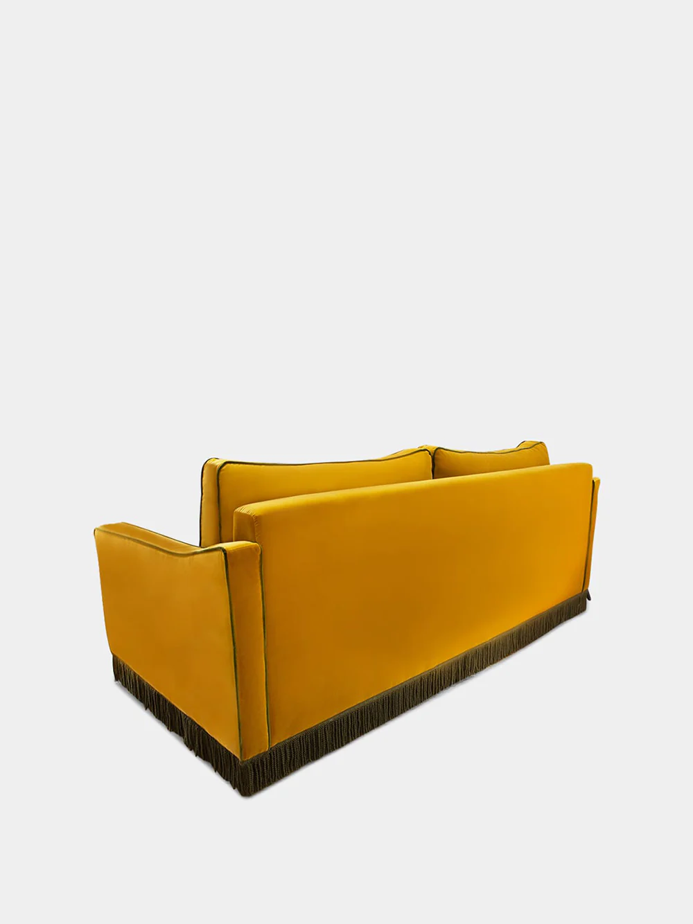 Afonso Yellow and Green Velvet Sofa - Image 3