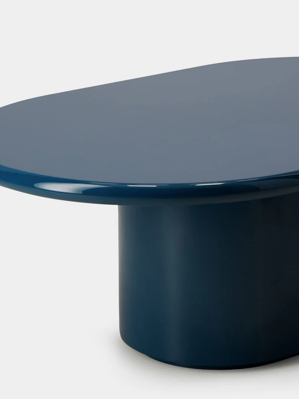 Amendoeira Petrol Blue Lacquered Wood Coffee Table - Image 4