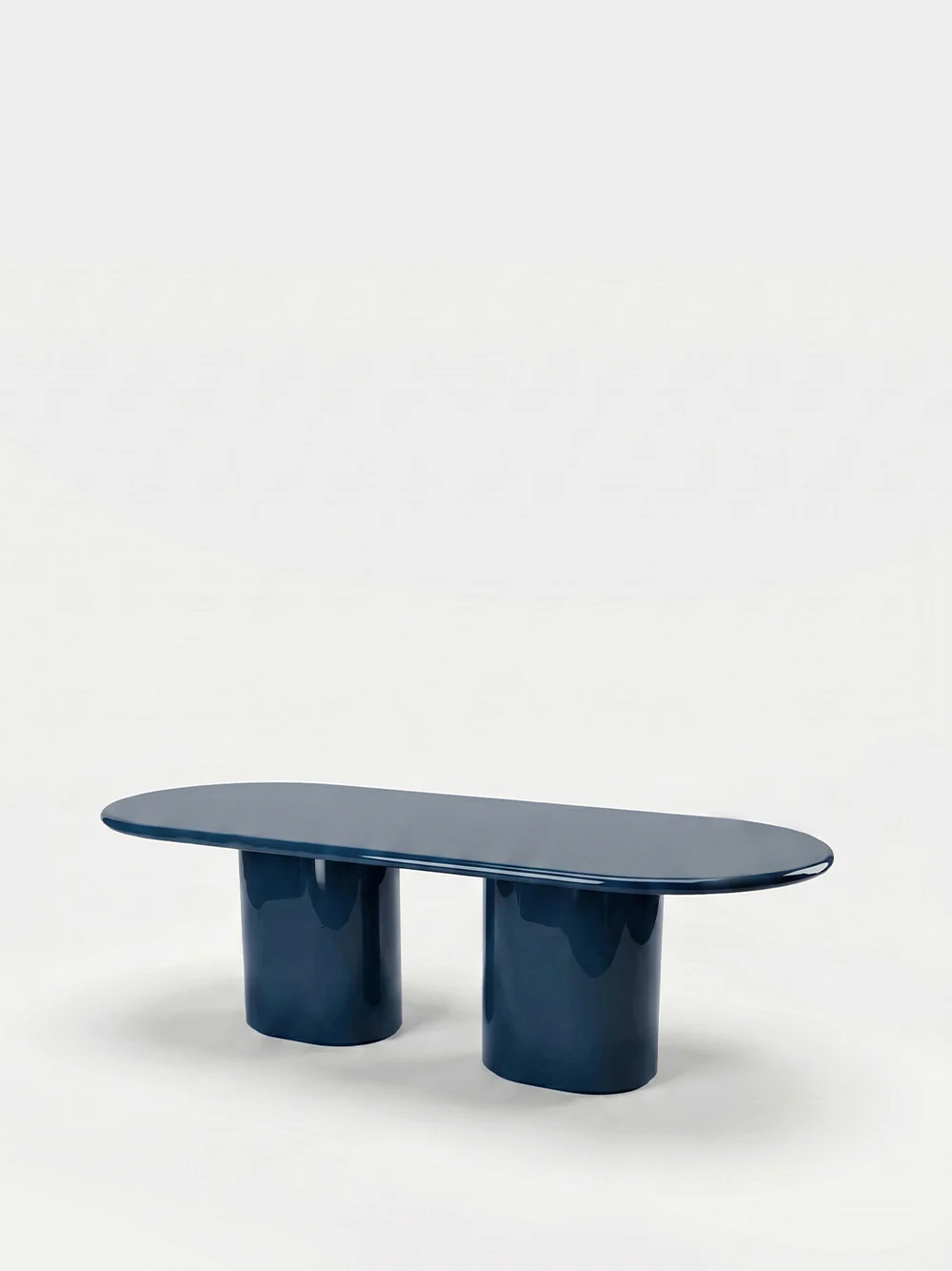 Amendoeira Petrol Blue Lacquered Wood Dining Table - Image 2