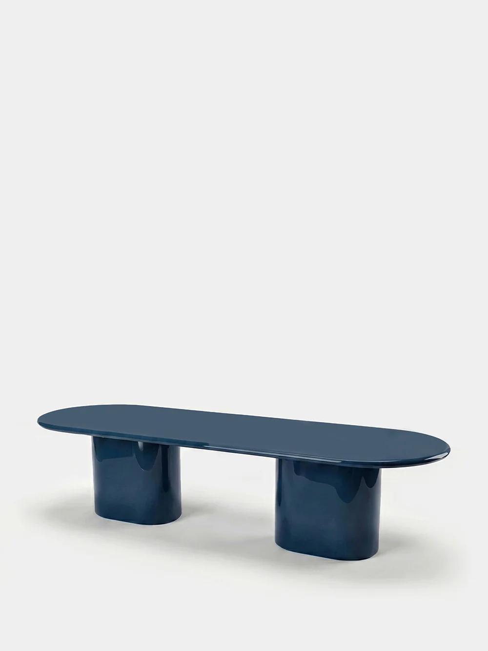 Amendoeira Petrol Blue Lacquered Wood Large Dining Table - Image 2