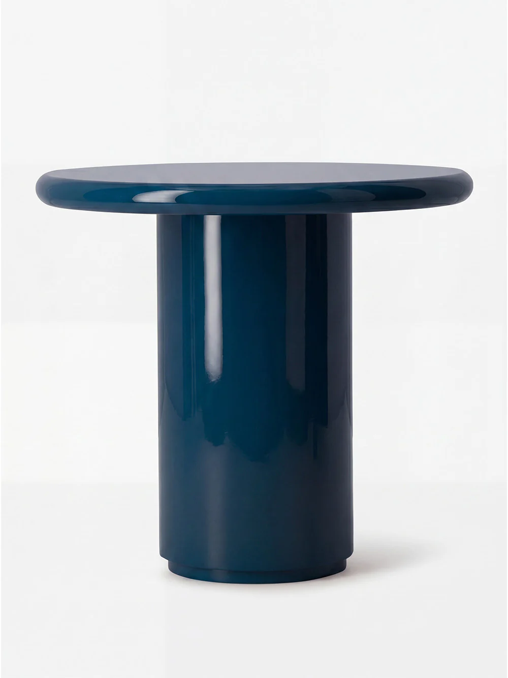 Amendoeira Petrol Blue Lacquered Wood Side Table - Image 2