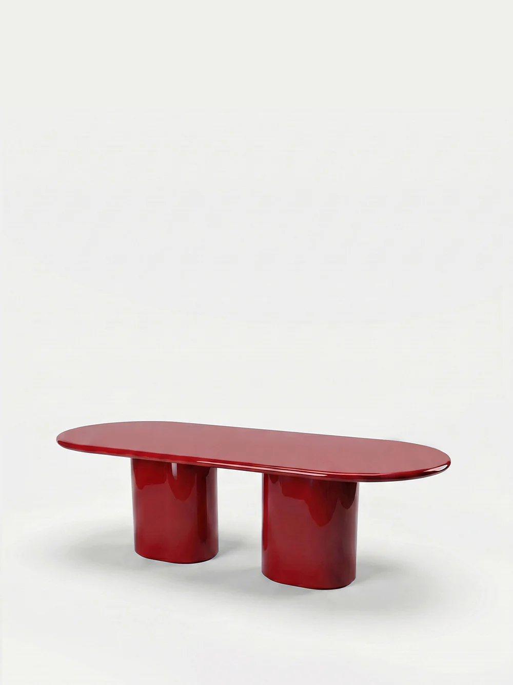 Amendoeira Red Lacquered Wood Dining Table - Image 2