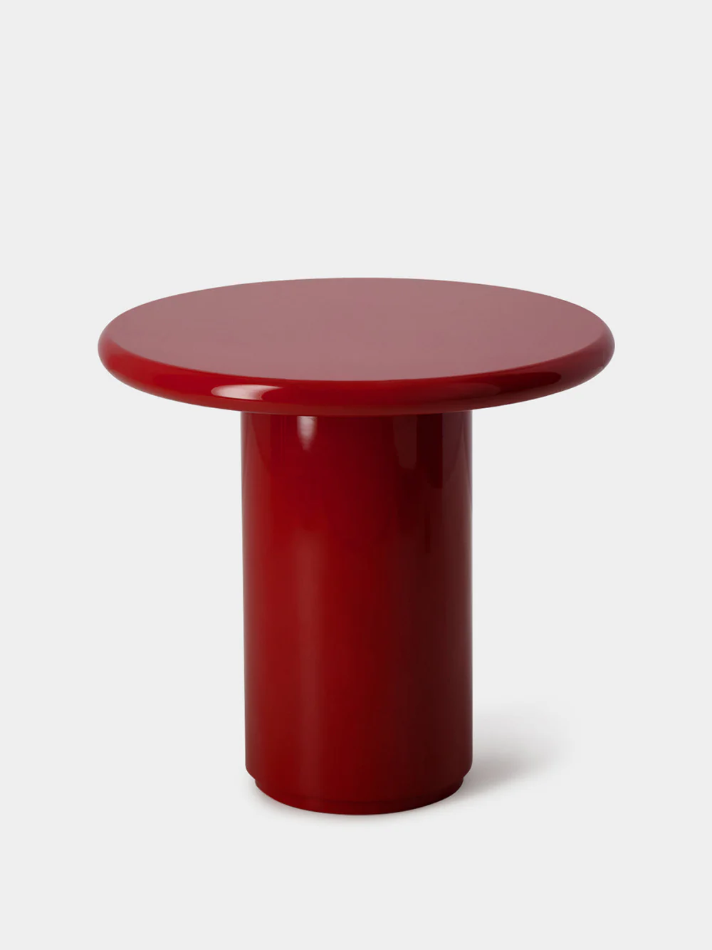 Amendoeira Red Lacquered Wood Side Table