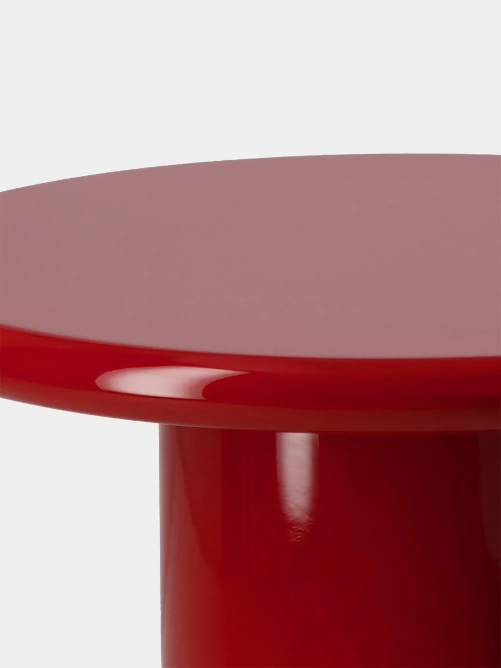 Amendoeira Red Lacquered Wood Side Table - Image 4