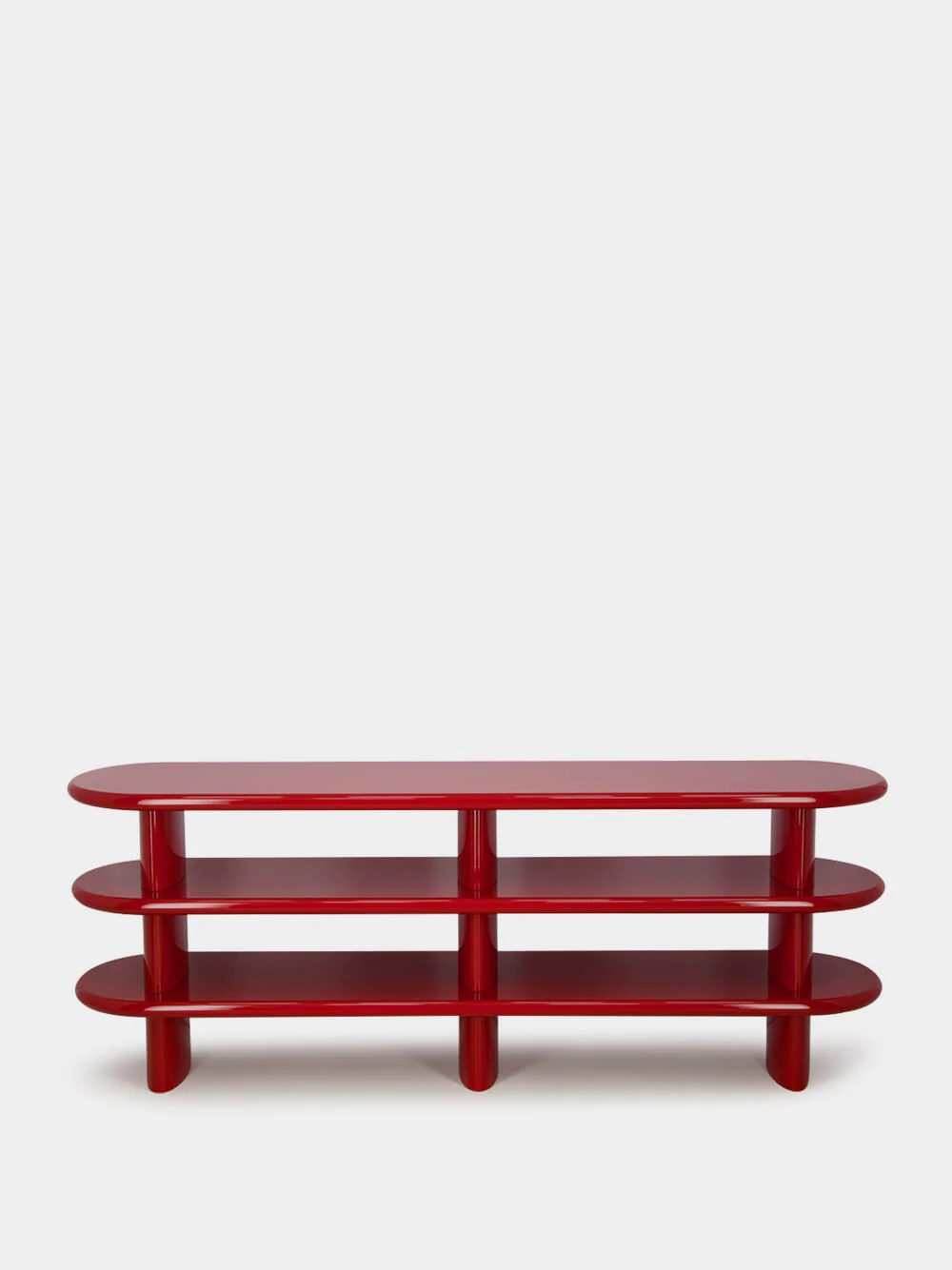 Amendoeira Sideboard Red Lacquered Wood