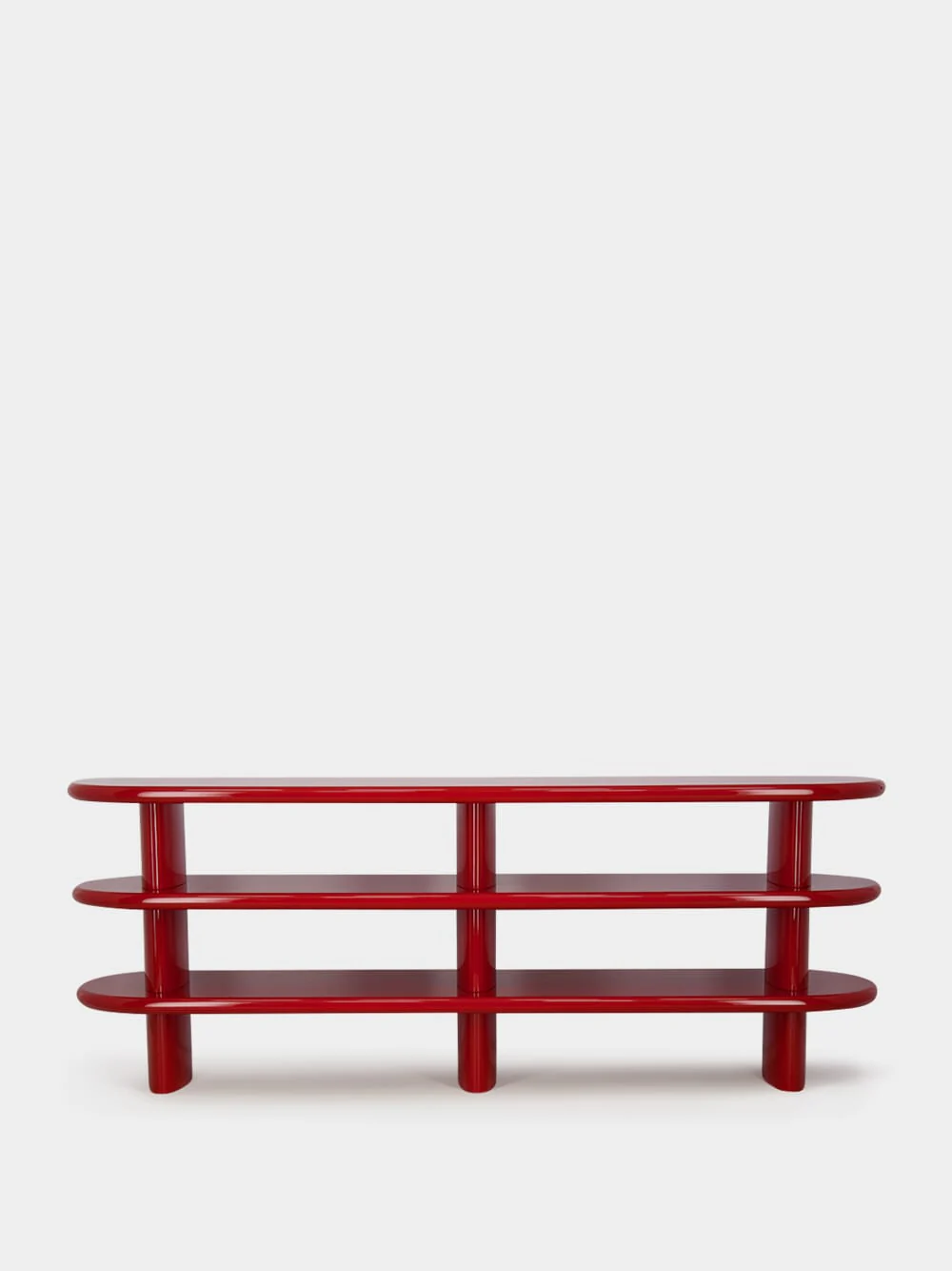 Amendoeira Sideboard Red Lacquered Wood - Image 3