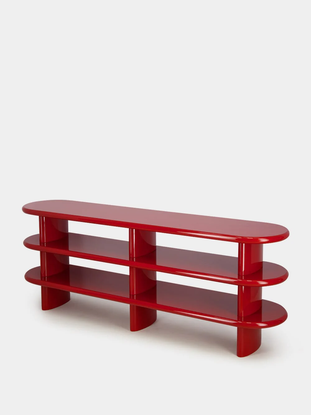 Amendoeira Sideboard Red Lacquered Wood - Image 4