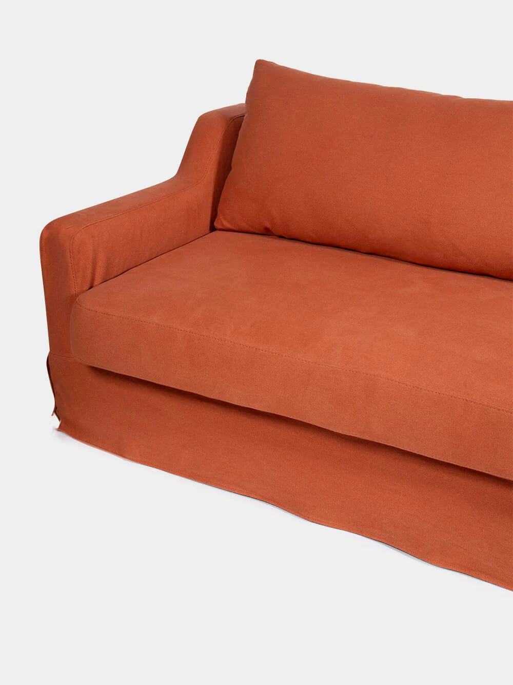 Carlos Brick Linen Four-Seater Sofa - Image 6