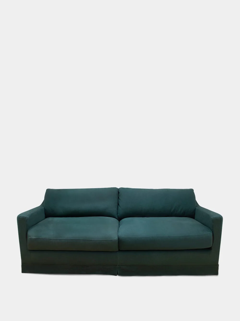 Carlos Green Linen Four-Seater Sofa
