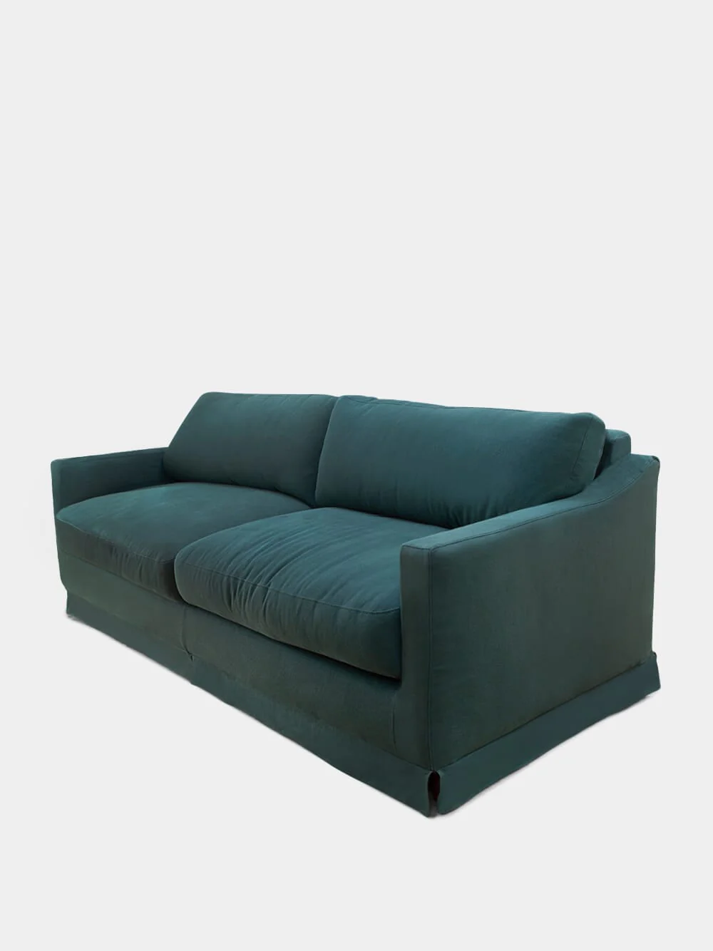 Carlos Green Linen Four-Seater Sofa - Image 2