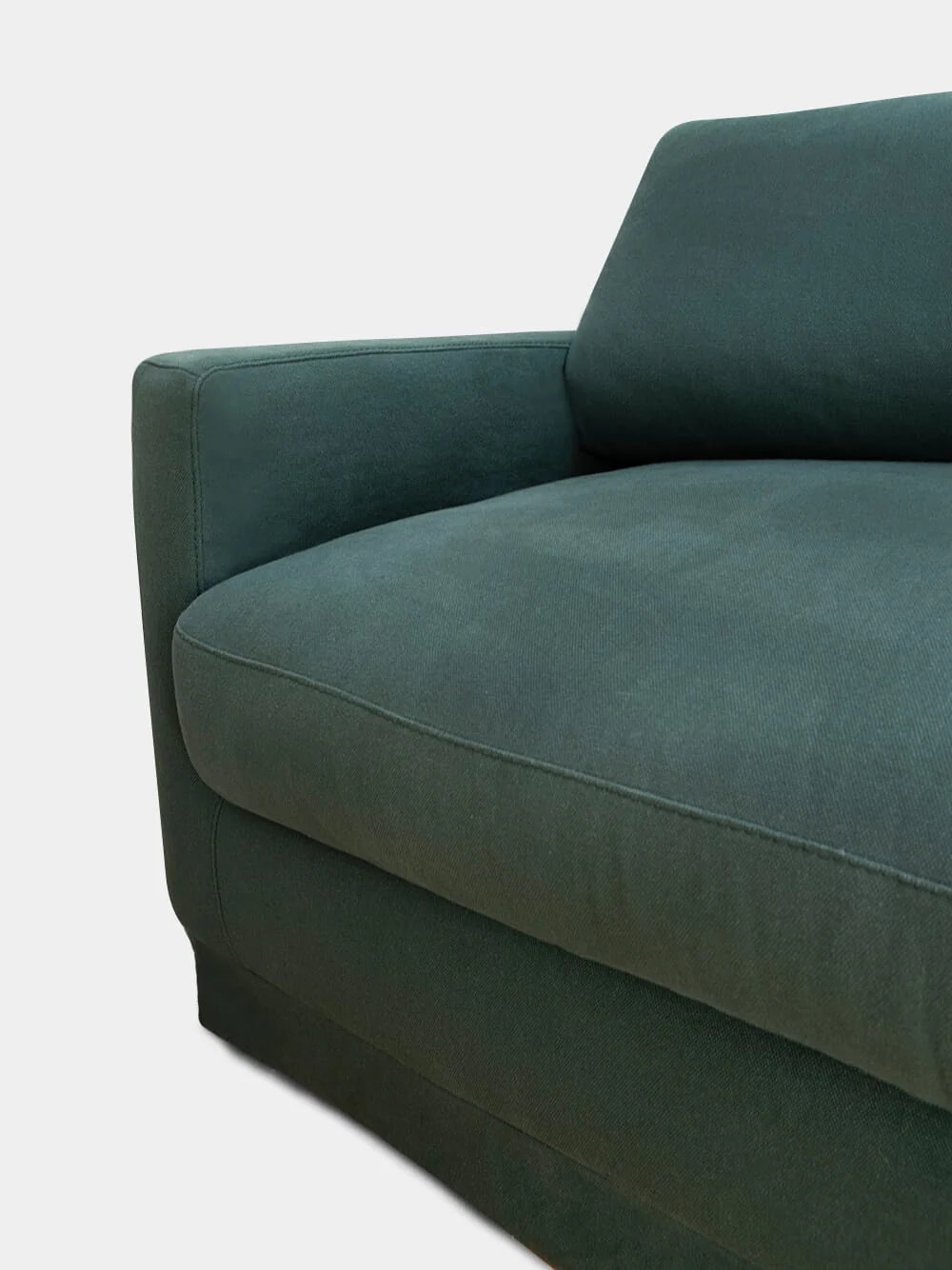 Carlos Green Linen Four-Seater Sofa - Image 4