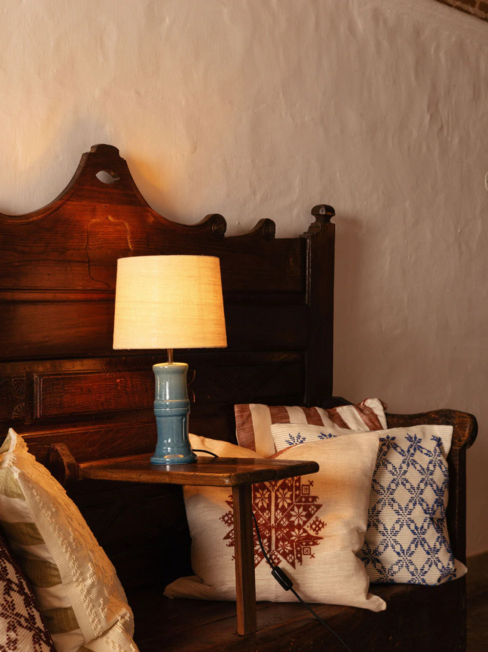 Handmade Augusta Natural and Brick Cotton and Linen Cushion - Image 2