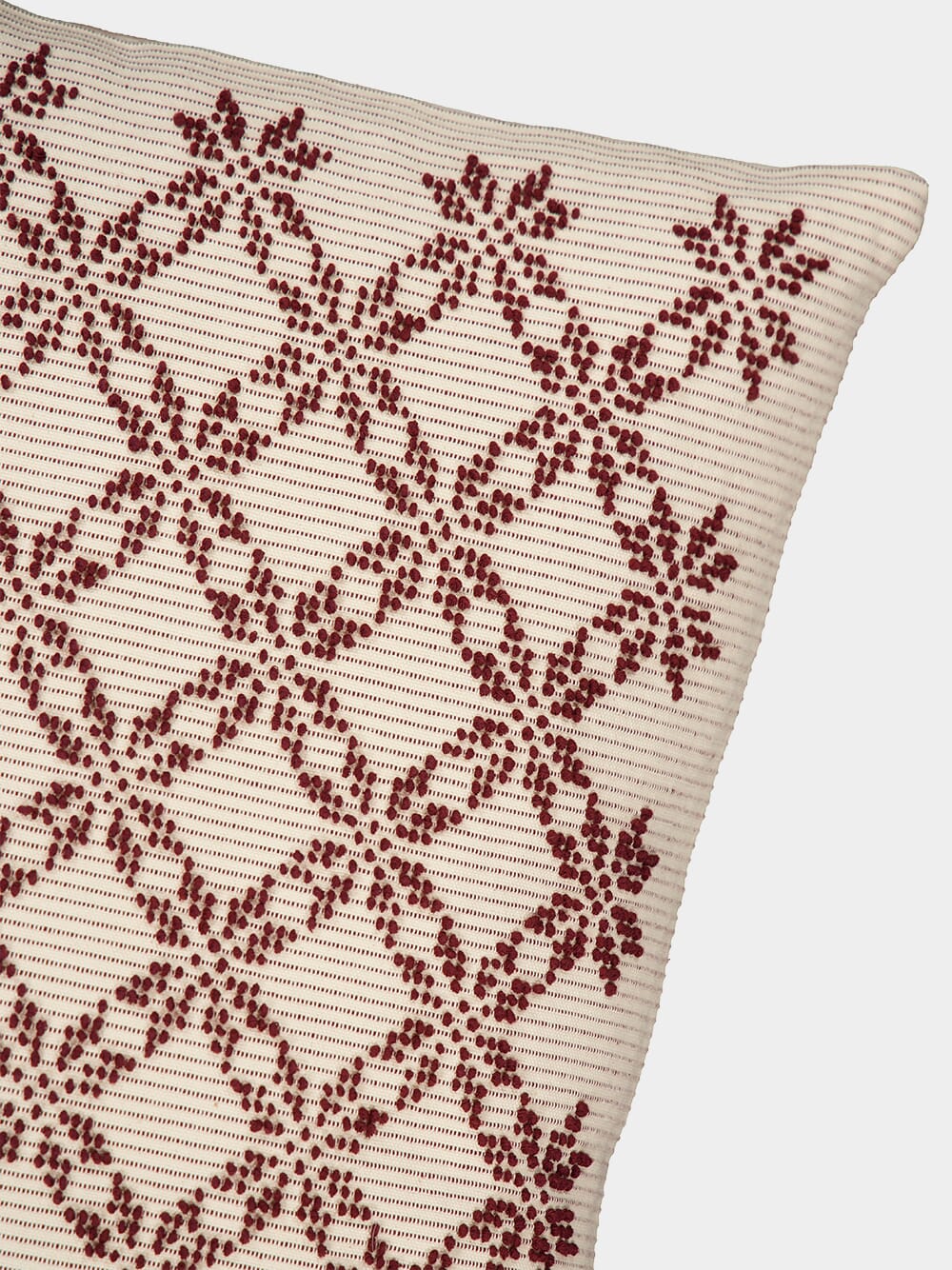 Handmade Carlota Bordeaux Cotton and Linen Cushion - Image 4