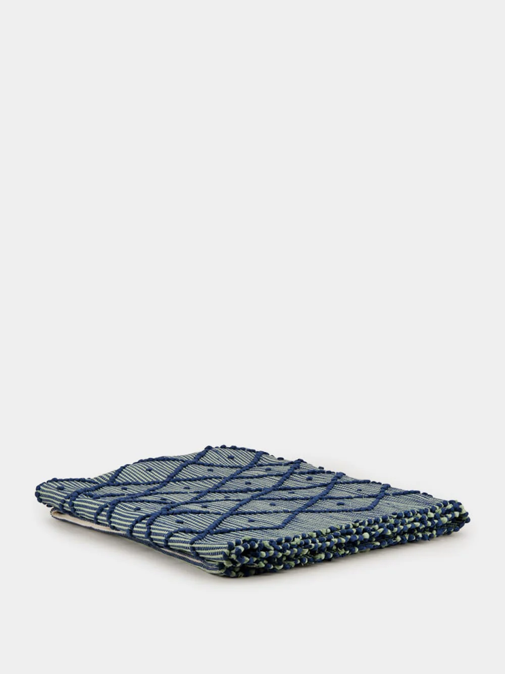 Handmade Sofia Blue Mixed Recycled Fibres Rug - Image 3