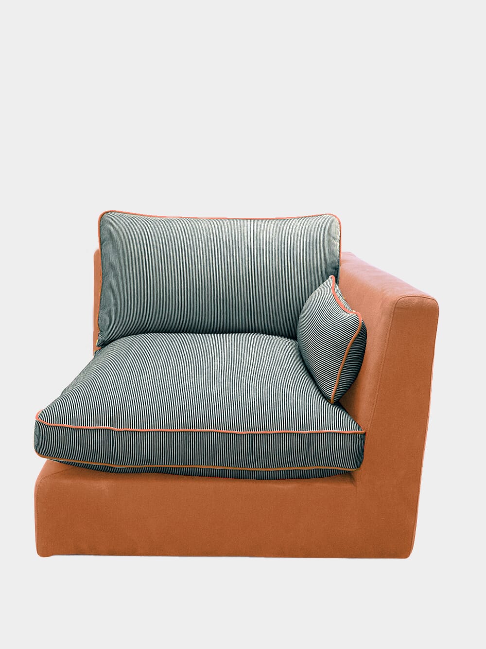 Dinis Brick Linen Right Arm Module Sofa