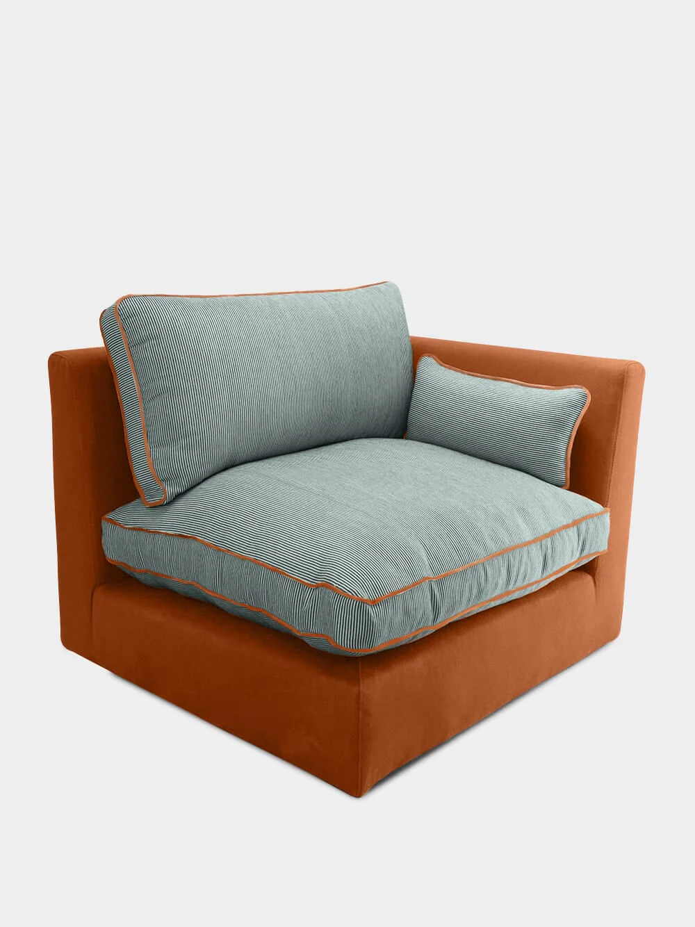 Dinis Brick Linen Right Arm Module Sofa - Image 2
