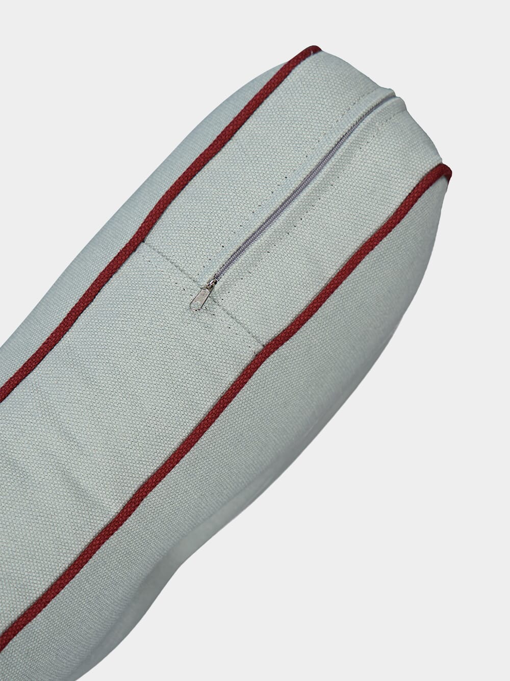Furnas Light Blue and Bordeaux Linen Seating Cushion - Image 6