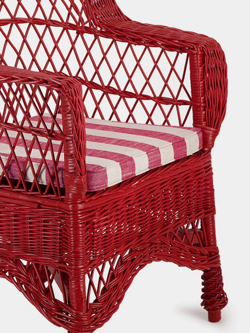 Handmade Furnas Red Wicker Armchair - Image 5