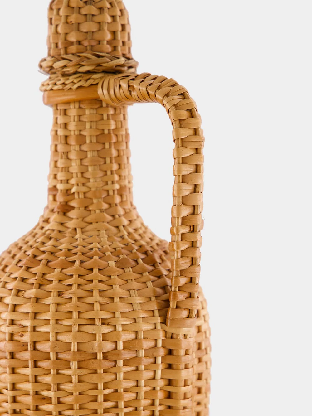 Handmade Camacha Natural Wicker Glass Flask - Image 4