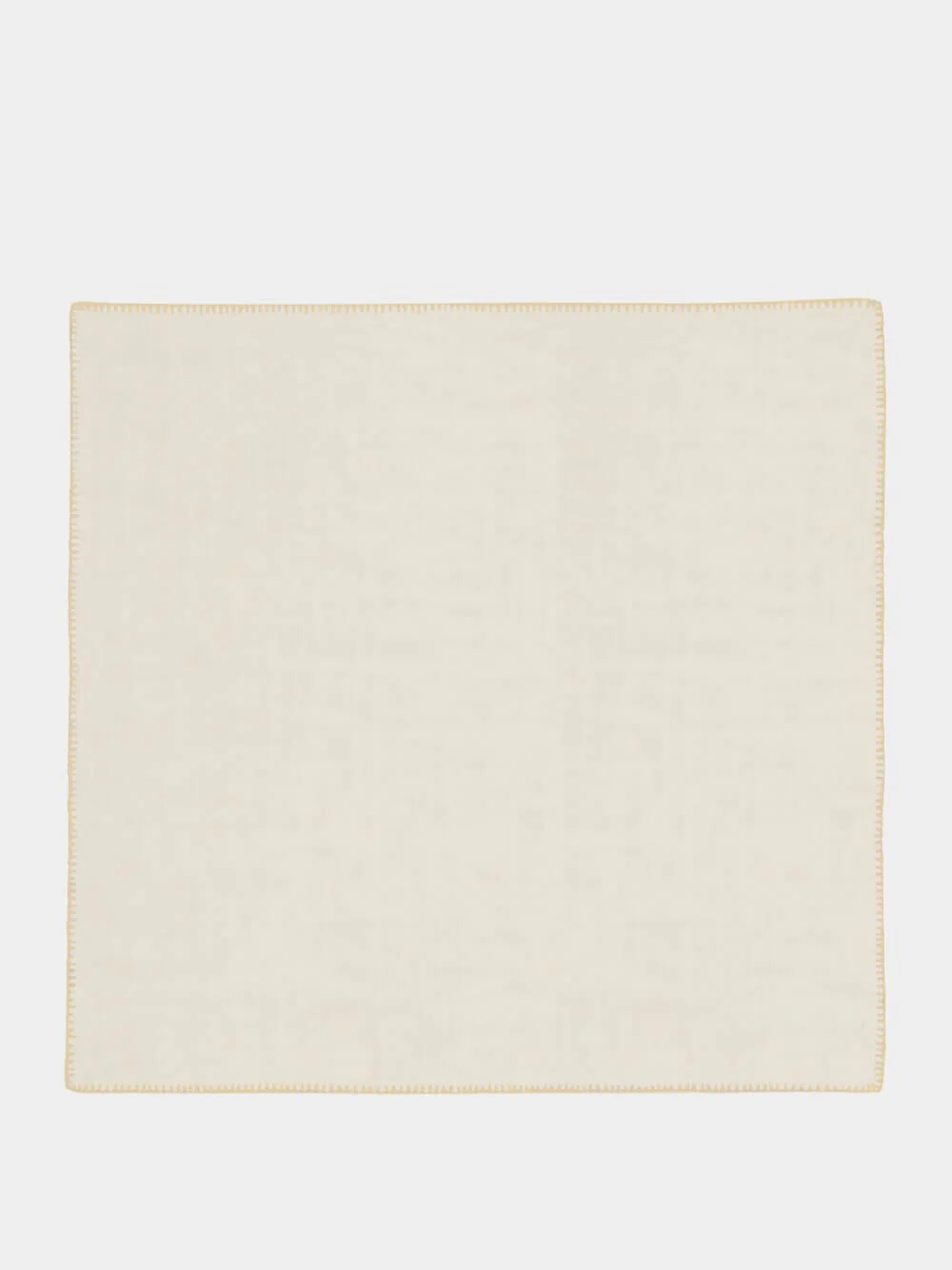 Hand-Embroidered Maria White Linen and Ivory Embroidery Napkin