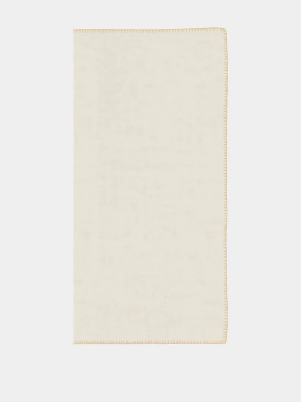 Hand-Embroidered Maria White Linen and Ivory Embroidery Napkin - Image 2
