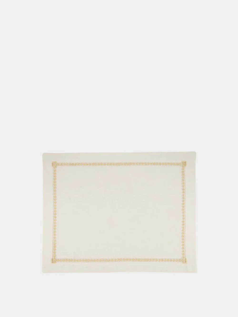 Hand-Embroidered Maria White Linen with Ivory Embroidery Placemat
