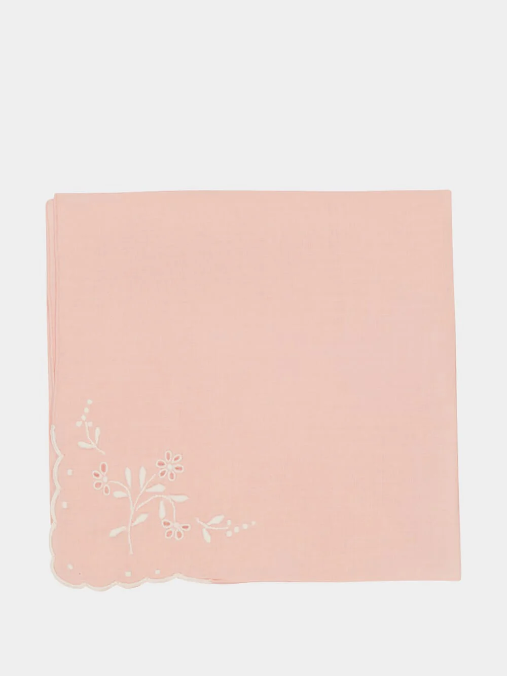 Hand-Embroidered Santana Pink Cotton Napkin - Image 3