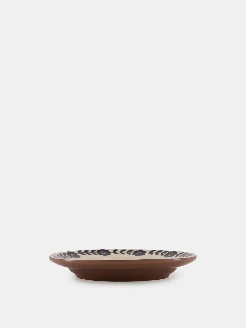 Hand-Painted Viana Black Stoneware Dessert Plate - Image 4